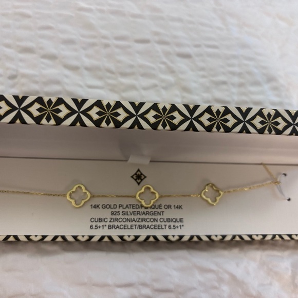 Rachel Zoe Reversible Gold Bracelet with Cubic Zirconia Accents - Picture 2 of 2